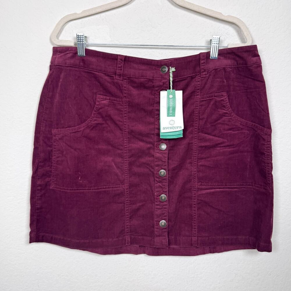Aventura Womens Logan Mini Skirt Size 14 Corduroy A Line Chocolate Truffke